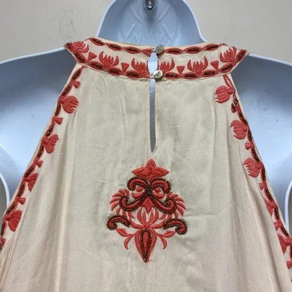 LulaSoul Boho Midi Dress Embroidered Beaded Resort Wear size Small‎ - Picture 8 of 11